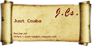 Just Csaba névjegykártya
